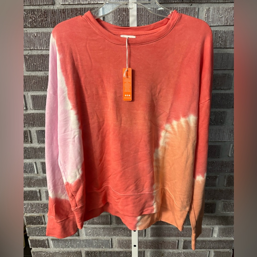 NWT Sundry Tie Die Terry Lined Top